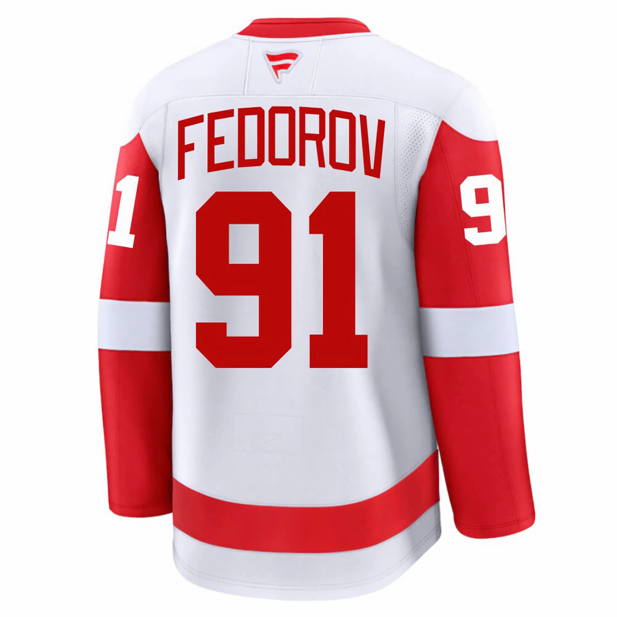 Sergei Fedorov Detroit Red Wings White Away Premium Jersey - All Stitched - Image 3