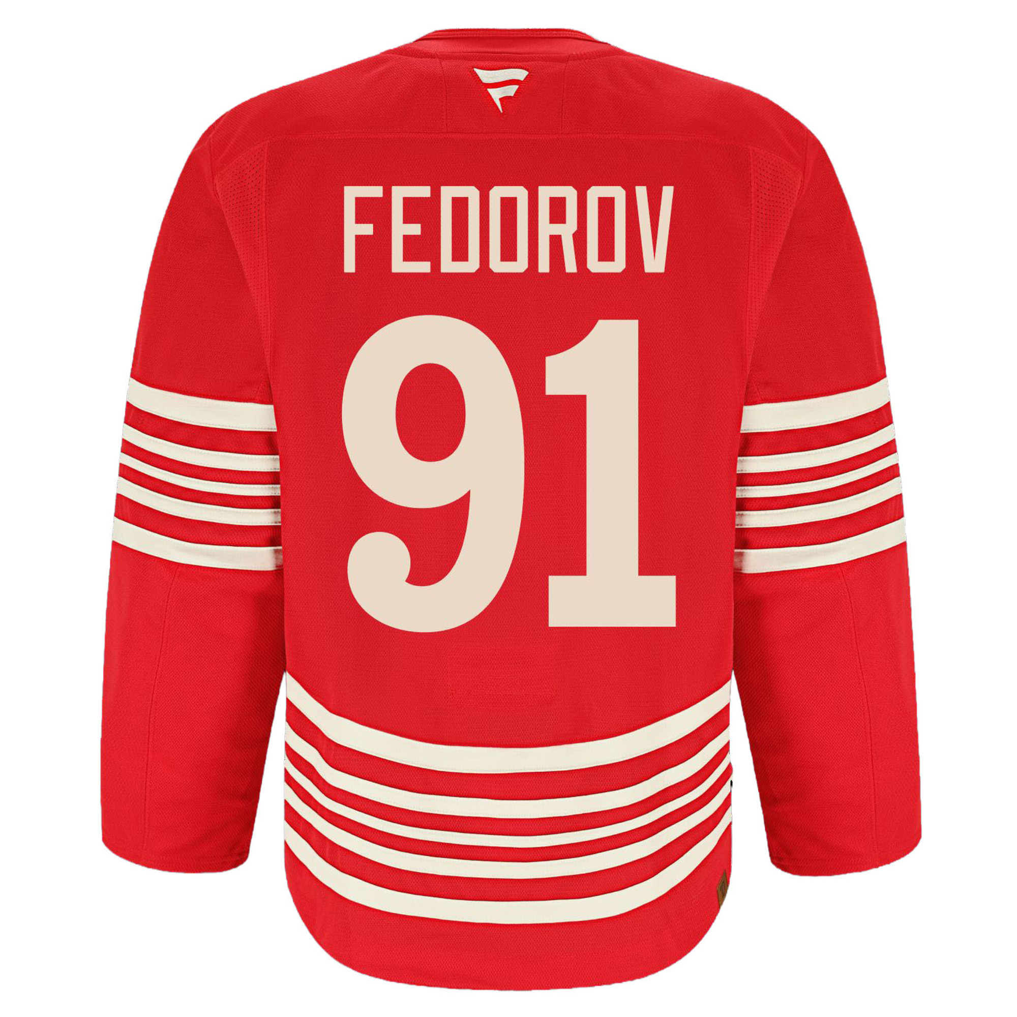 Sergei Fedorov Detroit Red Wings Red Centennial Alternate Premium Jersey - All Stitched - Image 3