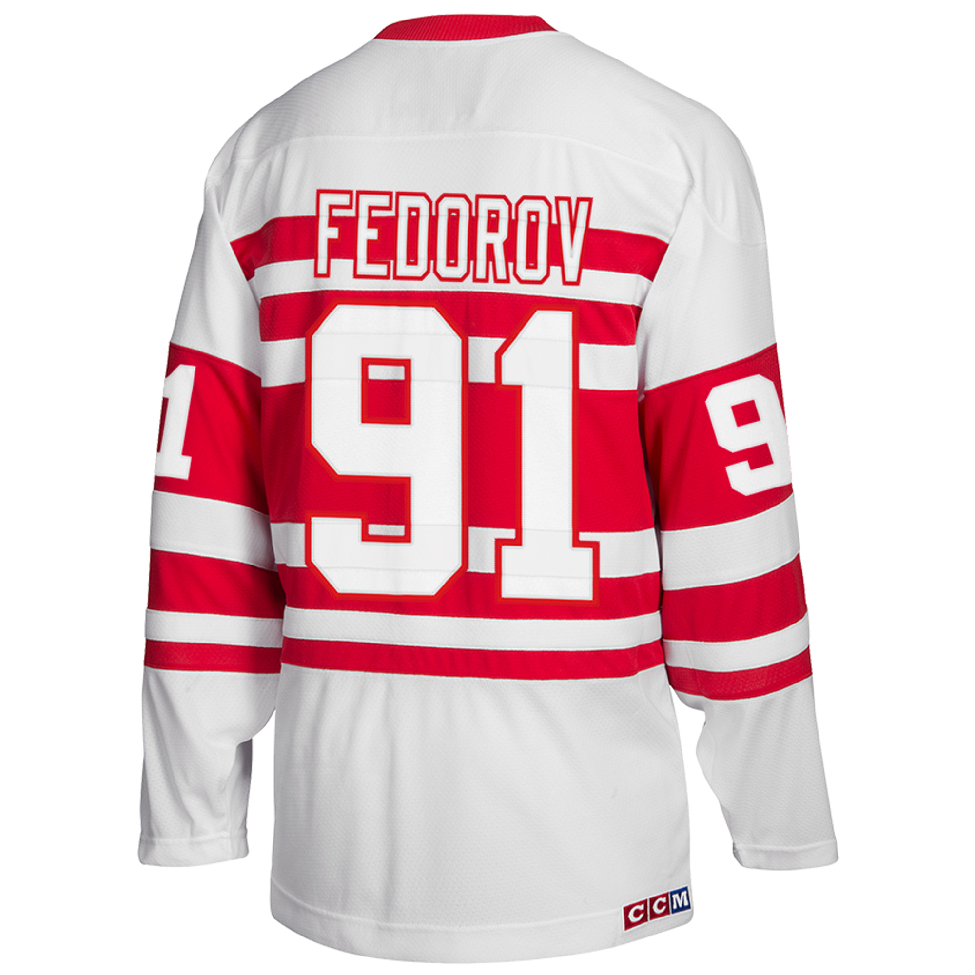 Sergei Fedorov Detroit Red Wings White 1991/92 Classics Jersey - All Stitched - Image 3