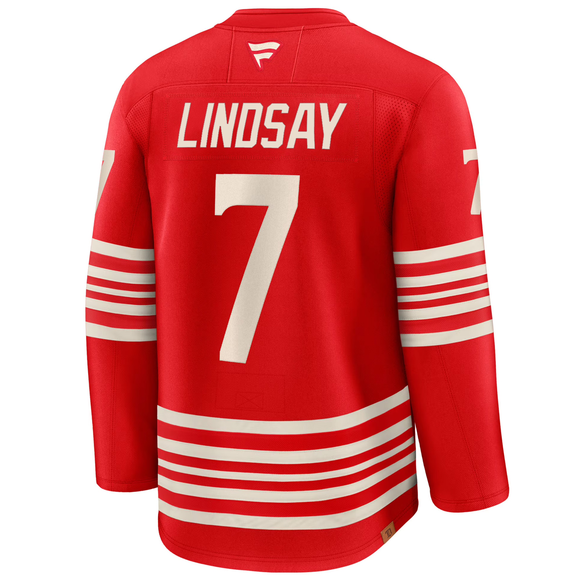 Ted Lindsay Detroit Red Wings Red Centennial Alternate Premium Jersey - All Stitched - Image 3