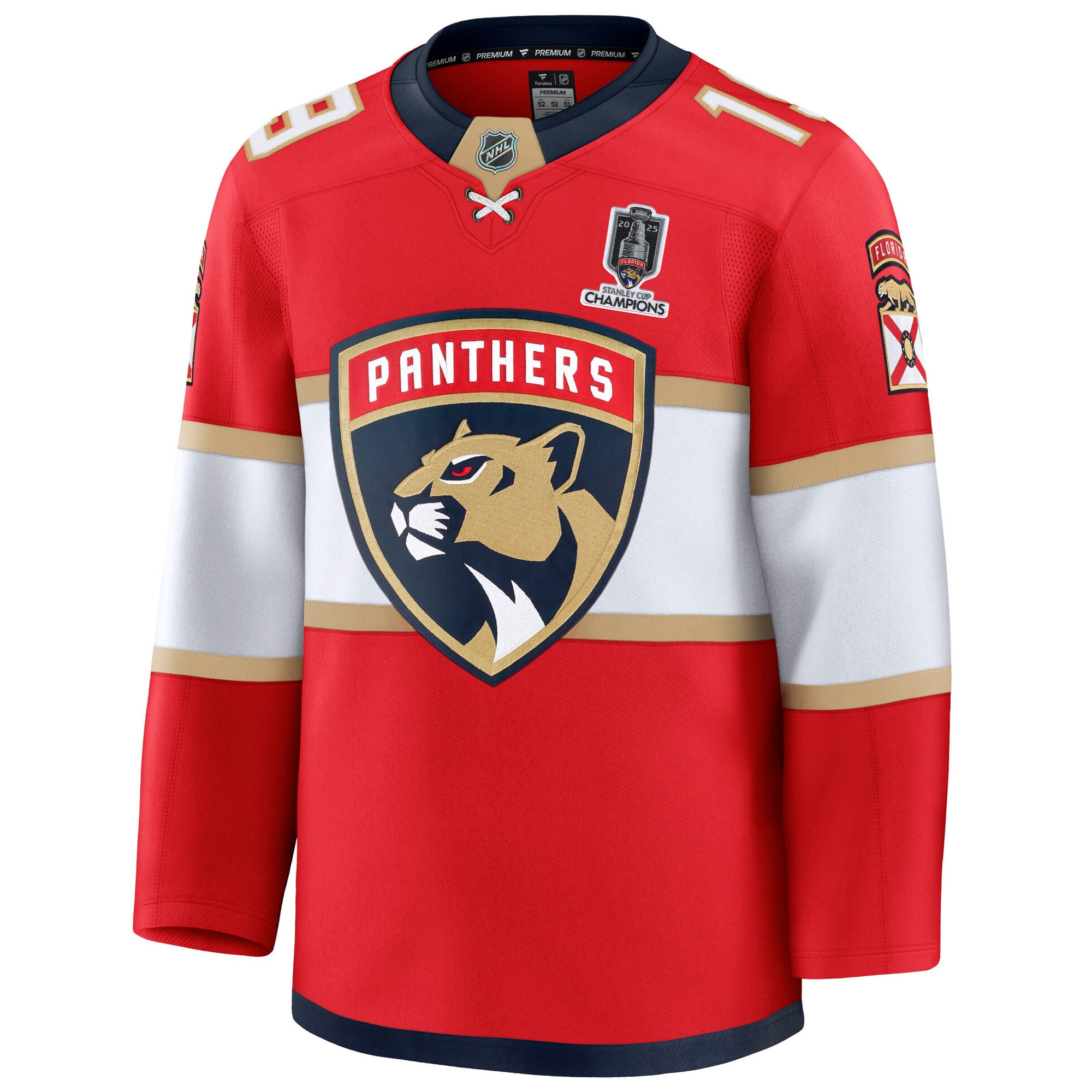 Matthew Tkachuk Florida Panthers 2025 Stanley Cup Championship Red Home Premium Jersey - All Stitched - Image 2