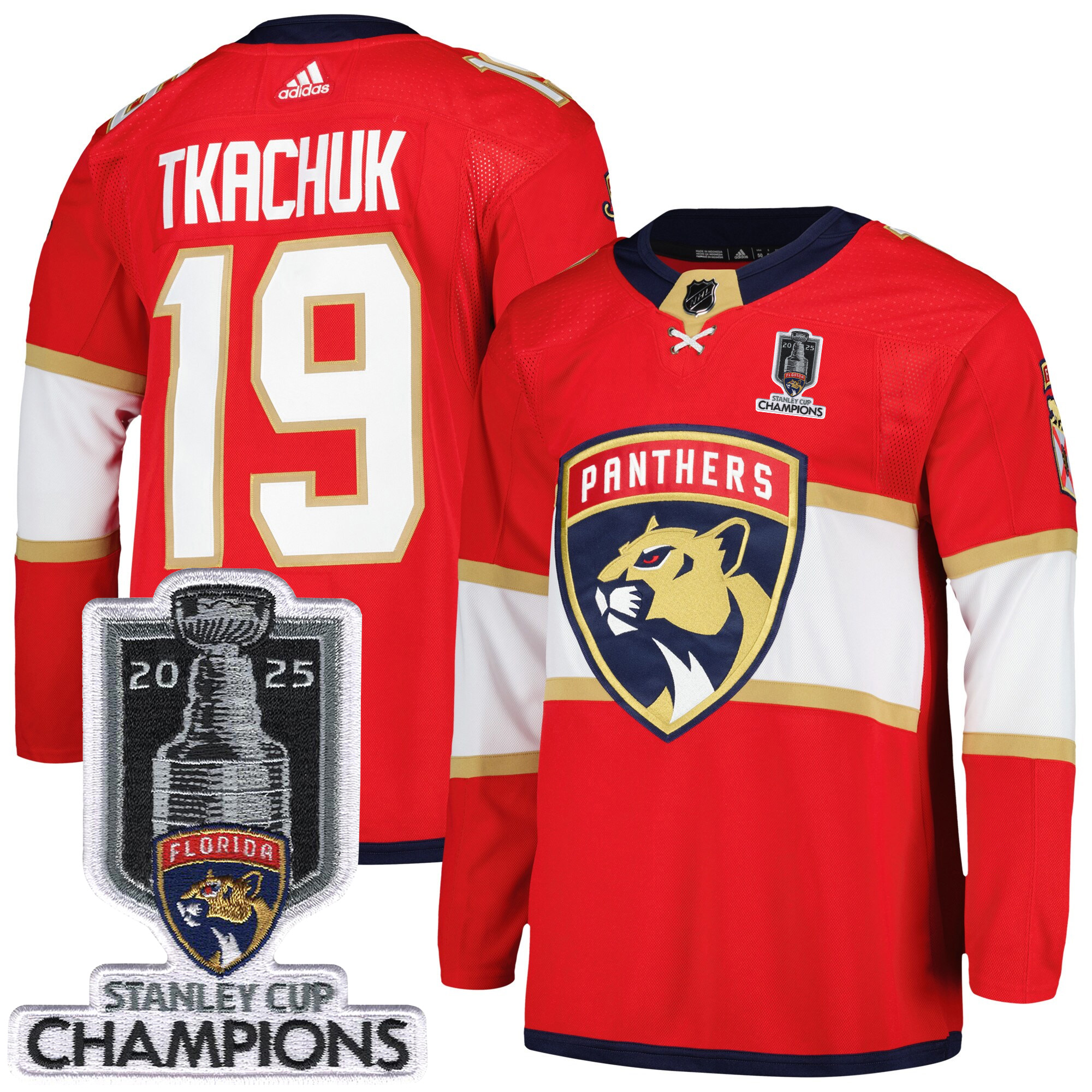 Matthew Tkachuk Florida Panthers 2025 Stanley Cup Championship Red Home Primegreen Jersey - All Stitched