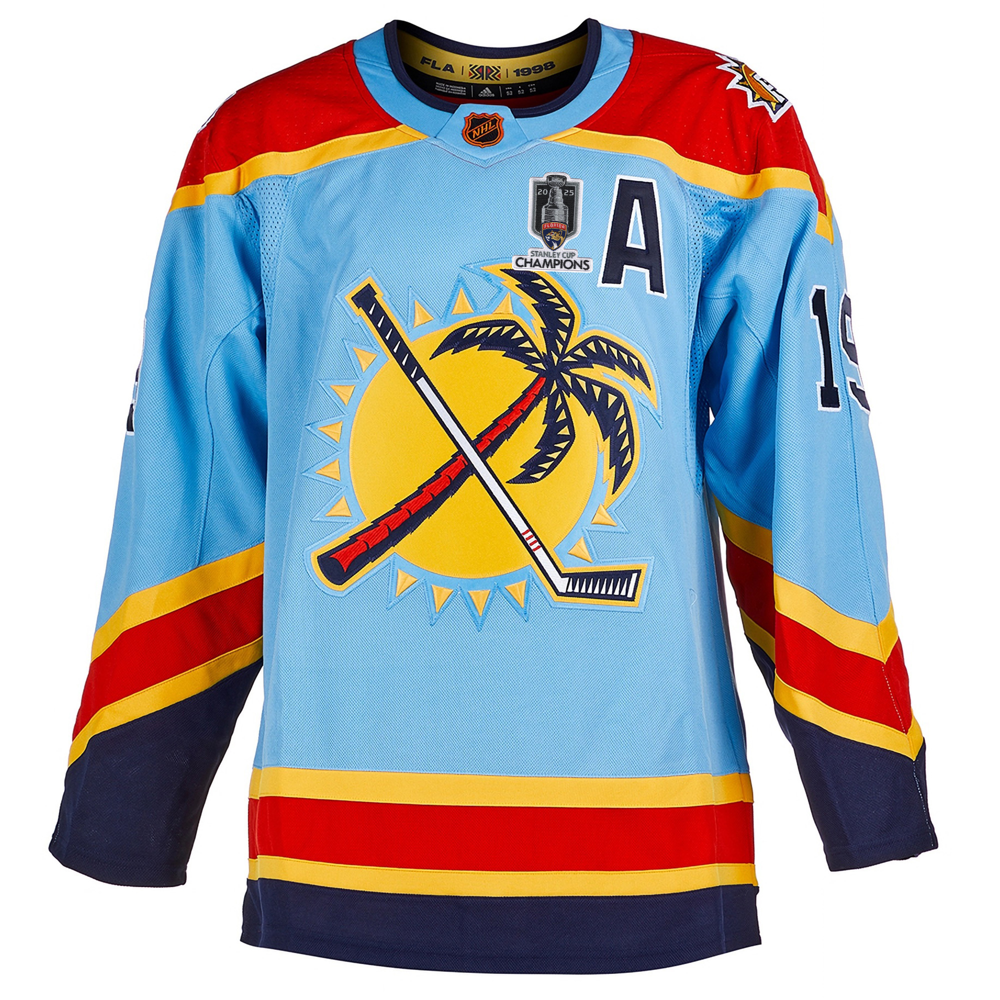 Matthew Tkachuk Florida Panthers 2025 Stanley Cup Championship Light Blue Alternate Primegreen Jersey - All Stitched - Image 2