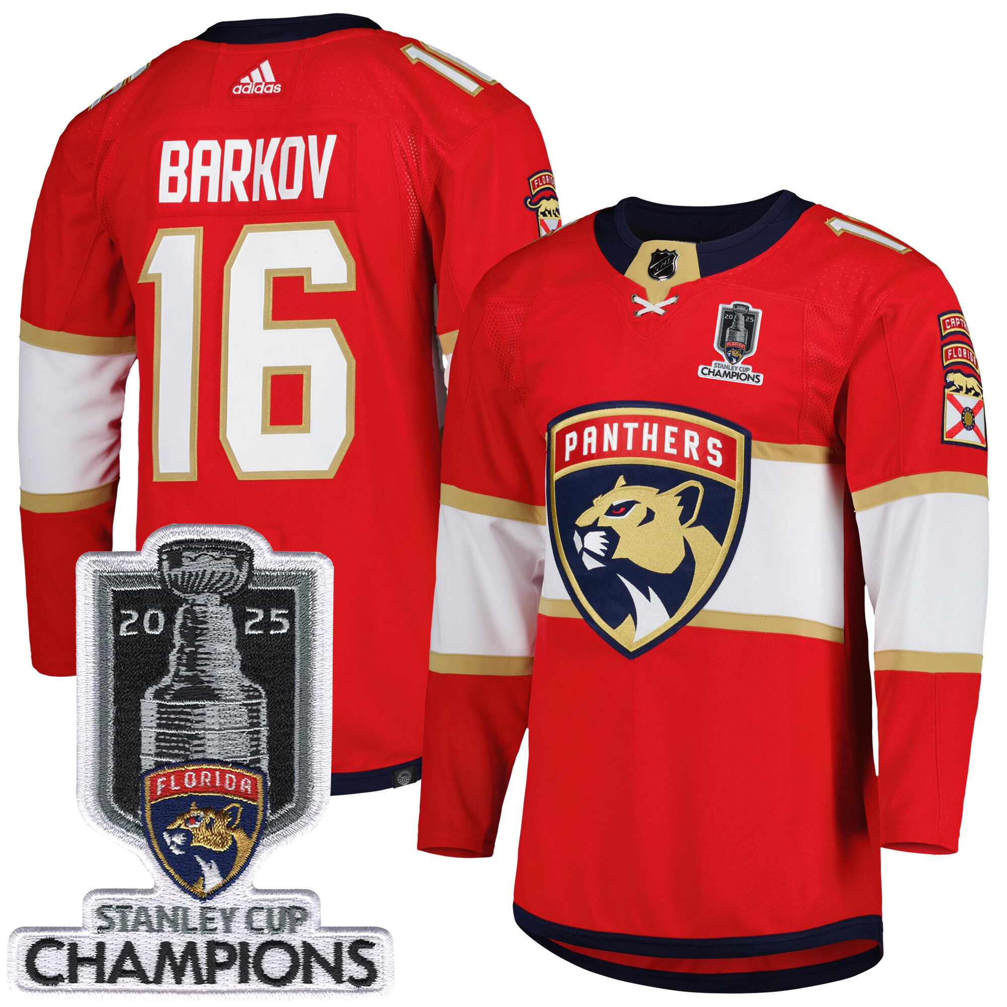 Aleksander Barkov Florida Panthers 2025 Stanley Cup Championship Red Home Primegreen Jersey - All Stitched