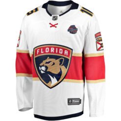 Alternative view of Aleksander Barkov Florida Panthers Back To Back Championship White Away Premium Jersey - All Stitched