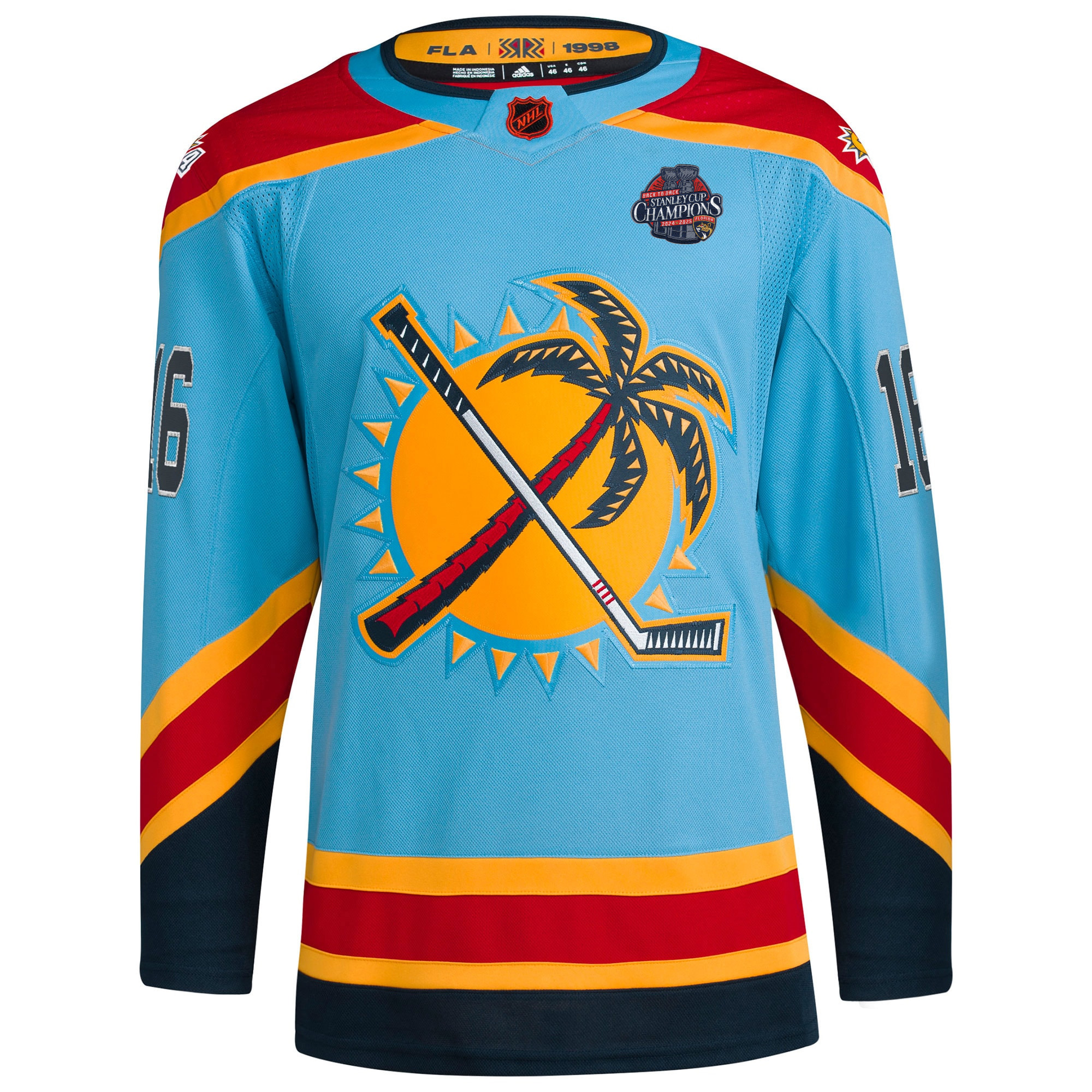 Aleksander Barkov Florida Panthers Back To Back Championship Light Blue Alternate Primegreen Jersey - All Stitched - Image 2