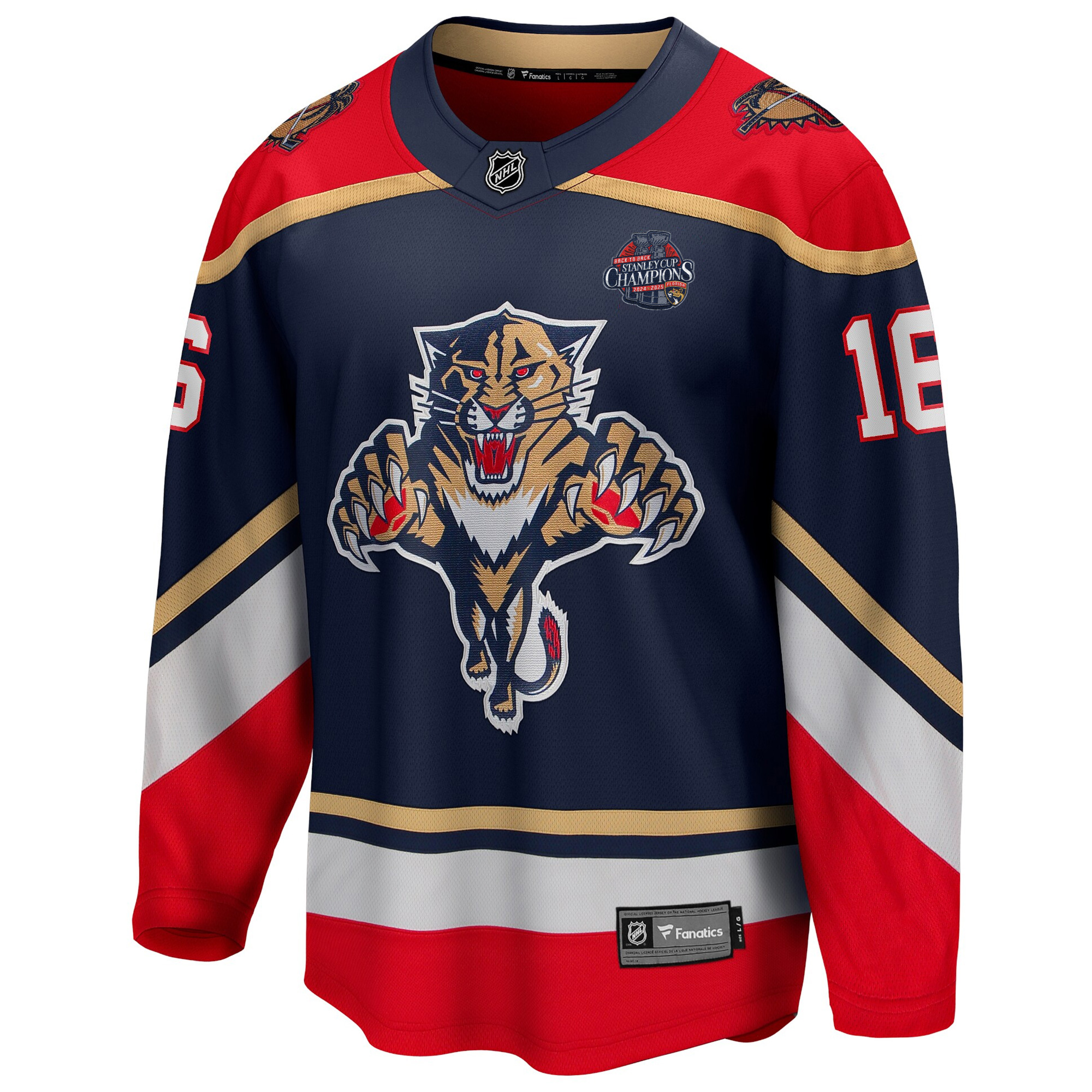 Aleksander Barkov Florida Panthers Back To Back Championship Blue 2020/21 Special Edition Jersey - All Stitched - Image 2