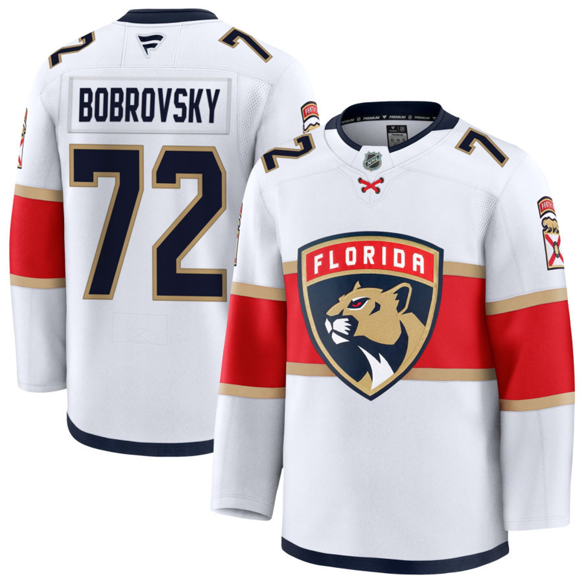 Sergei Bobrovksy Florida Panthers White Away Premium Jersey - All Stitched