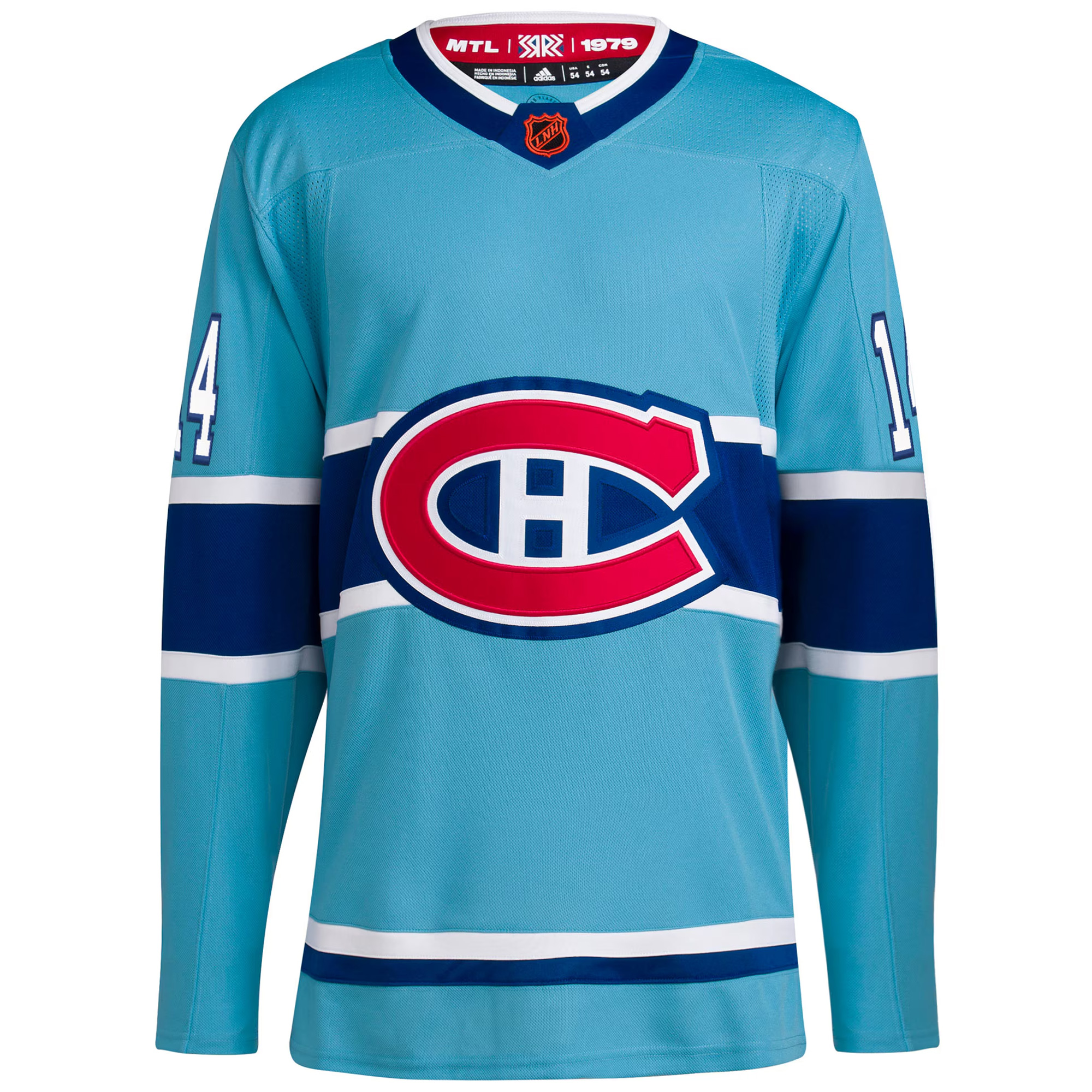 Nick Suzuki Montreal Canadiens Light Blue Reverse Retro 2.0 Primegreen Jersey - All Stitched - Image 2