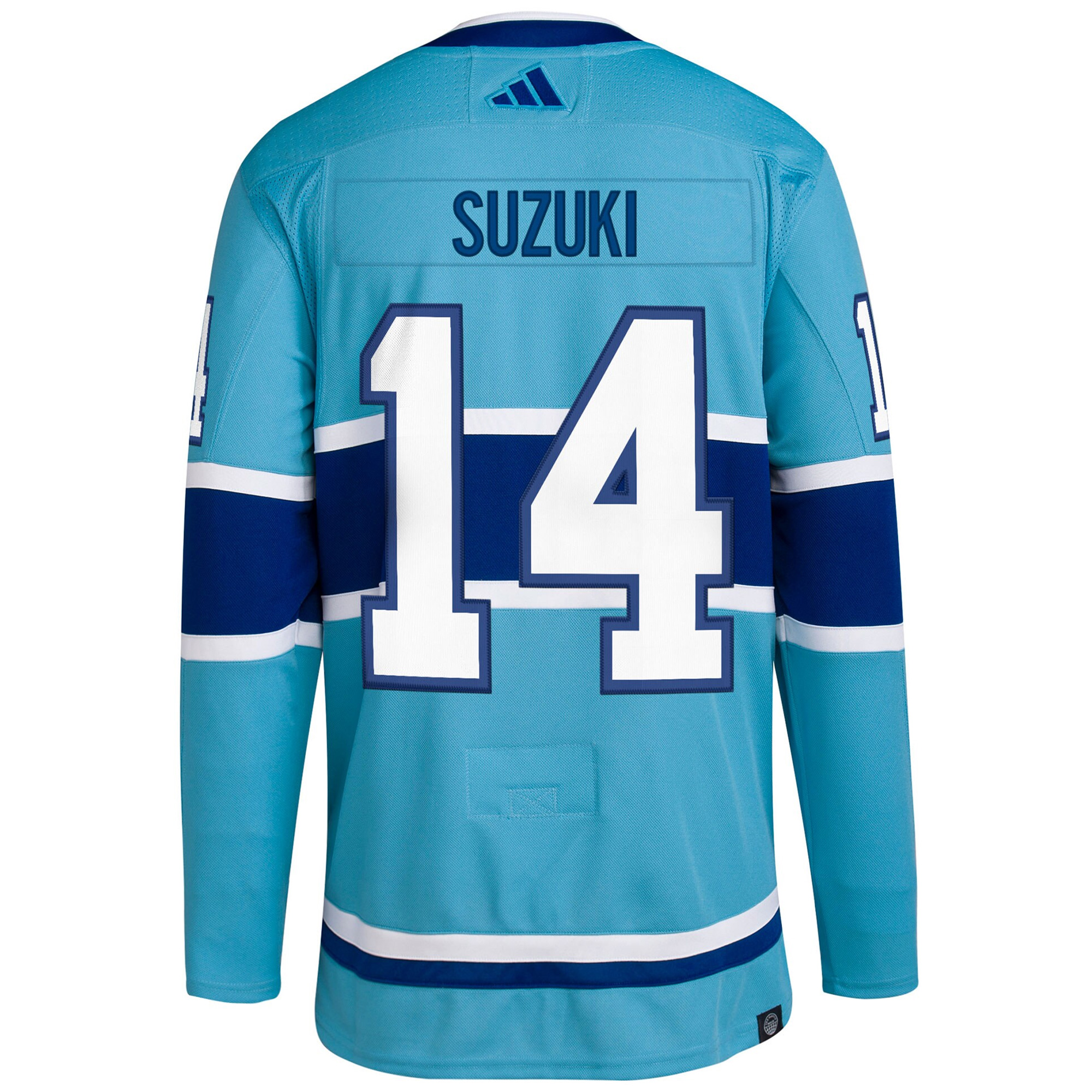 Nick Suzuki Montreal Canadiens Light Blue Reverse Retro 2.0 Primegreen Jersey - All Stitched - Image 3