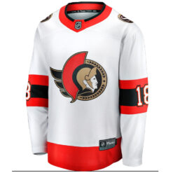 Alternative view of Tim Stutzle Ottawa Senators White Road Jersey - All Stitched