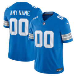 Custom Detroit Lions Blue Home Vapor F.U.S.E Limited Jersey - All Stitched