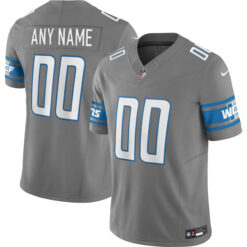 Custom Detroit Lions Silver Alternate Vapor Limited Jersey - All Stitched