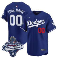 Custom Los Angeles Dodgers Royal Alternate 2025 World Series Champions Limited Jersey - All Stitched