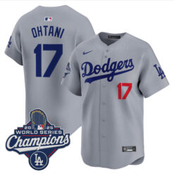 Shohei Ohtani Los Angeles Dodgers Grey Road 2025 World Series Champions Limited Jersey - All Stitched