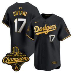 Shohei Ohtani Los Angeles Dodgers Black Gold 2025 World Series Champions Limited Jersey - All Stitched