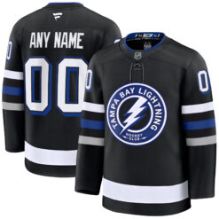 Custom Tampa Bay Lightning Black Alternate Premium Jersey - All Stitched