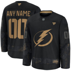 Custom Tampa Bay Lightning Black 2024 Military Appreciation Jersey - All Stitched