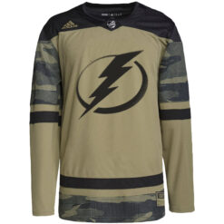 Alternative view of Custom Tampa Bay Lightning Camo Military Appreciation Jersey - All Stitched