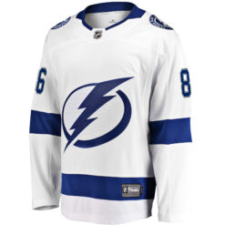 Alternative view of Nikita Kucherov Tampa Bay Lightning White Away Jersey - All Stitched