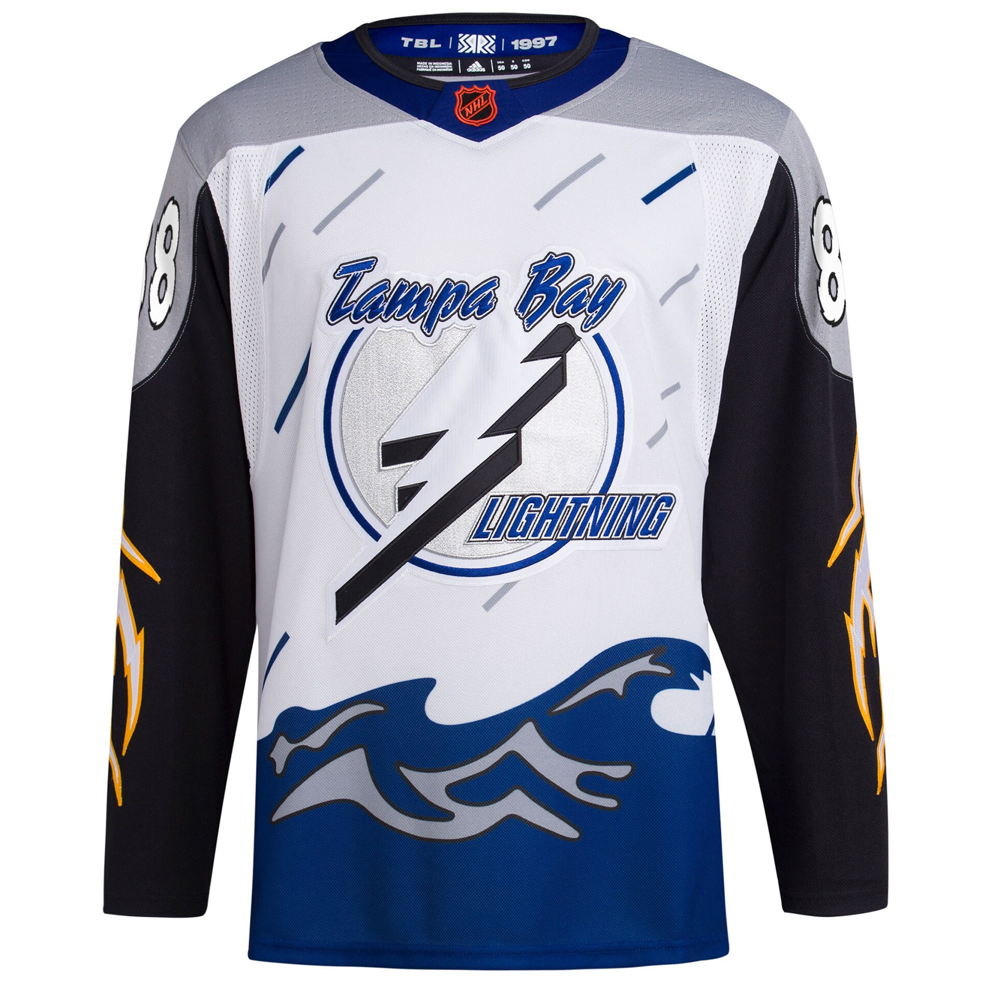 Andrei Vasilevski Tampa Bay Lightning White Reverse Retro 2.0 Primegreen Jersey - All Stitched - Image 2