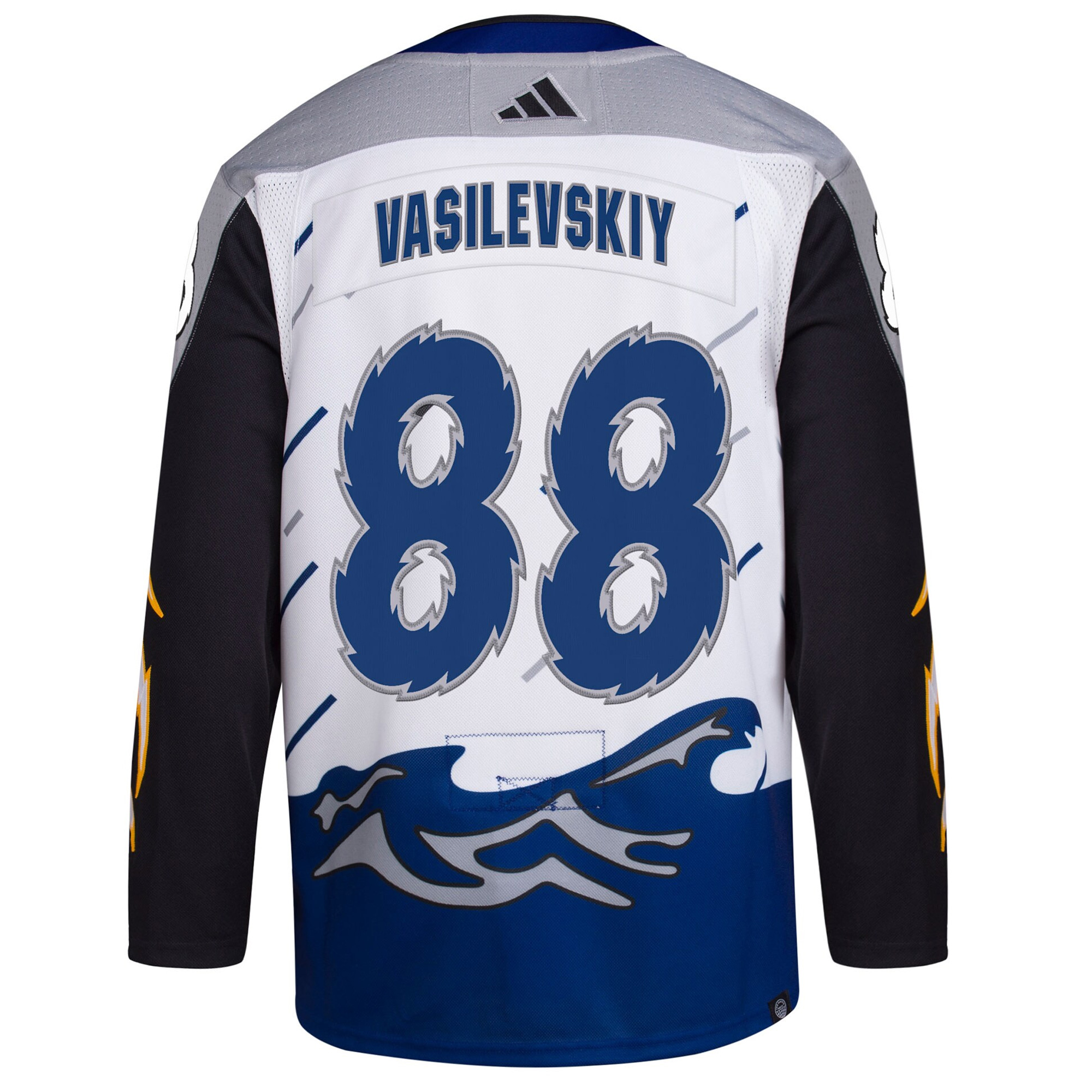 Andrei Vasilevski Tampa Bay Lightning White Reverse Retro 2.0 Primegreen Jersey - All Stitched - Image 3