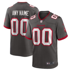 Custom Tampa Bay Buccaneers Pewter Alternate Game Jersey - All Stitched