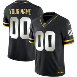 Custom Tampa Bay Buccaneers Black Gold Throwback Jersey - All Stitched