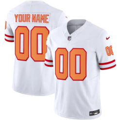 Custom Tampa Bay Buccaneers White Throwback Jersey - All Stitched
