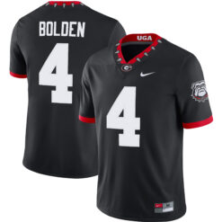 KJ Bolden Georgia Bulldogs Football Black 1980 Throwback Jersey - All Stitched