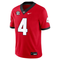 Alternative view of KJ Bolden Georgia Bulldogs Football Red Home Game Jersey w/ SEC Patch - All Stitched
