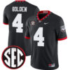 KJ Bolden Georgia Bulldogs Football Black 1980 Throwback Jersey w/ SEC Patch - All Stitched