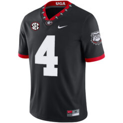 Alternative view of KJ Bolden Georgia Bulldogs Football Black 1980 Throwback Jersey w/ SEC Patch - All Stitched