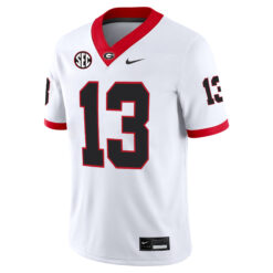 Alternative view of Mykel Williams Georgia Bulldogs Football White Away Jersey w/ SEC Patch - All Stitched