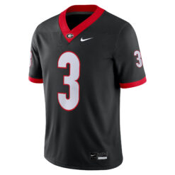 Alternative view of Nate Frazier Georgia Bulldogs Football Black Alternate Game Jersey - All Stitched