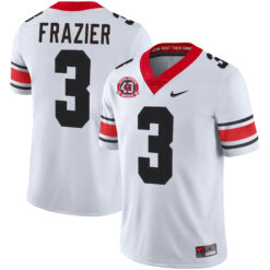 Nate Frazier Georgia Bulldogs Football White 40th NC Anniversary Jersey - All Stitched