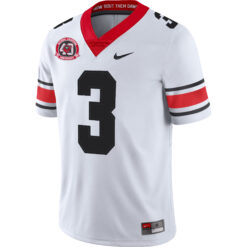 Alternative view of Nate Frazier Georgia Bulldogs Football White 40th NC Anniversary Jersey - All Stitched