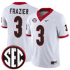 Nate Frazier Georgia Bulldogs Football White Away Game Jersey w/ SEC Patch - All Stitched