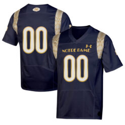 Custom Notre Dame Fighting Irish Football Navy Gold Jersey - All Stitched