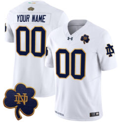 Custom Notre Dame Fighting Irish Football White Jersey - All Stitched