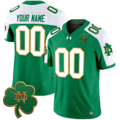Custom Notre Dame Fighting Irish Football Alternate Green Vapor F.U.S.E Limited Jersey - All Stitched