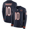Mitchell Trubisky Chicago Bears Navy Therma Long Sleeve Jersey - All Stitched