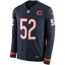 Alternative view of Khalil Mack Chicago Bears Navy Therma Long Sleeve Jersey - All Stitched