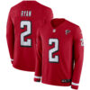Matt Ryan Atlanta Falcons Red Therma Long Sleeve Jersey - All Stitched