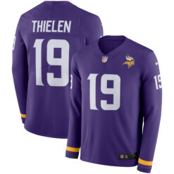 Adam Thielen Minnesota Vikings Purple Therma Long Sleeve Jersey - All Stitched