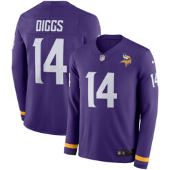 Stefon Diggs Minnesota Vikings Purple Therma Long Sleeve Jersey - All Stitched