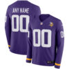 Custom Minnesota Vikings Purple Therma Long Sleeve Jersey - All Stitched