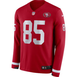 Alternative view of George Kittle San Francisco 49ers Scarlet Therma Long Sleeve Jersey - All Stitched
