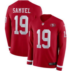 Deebo Samuel San Francisco 49ers Scarlet Therma Long Sleeve Jersey - All Stitched