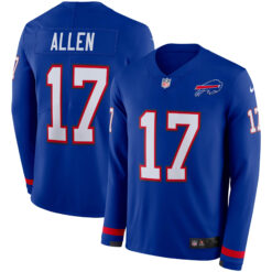 Josh Allen Buffalo Bills Royal Therma Long Sleeve Jersey - All Stitched